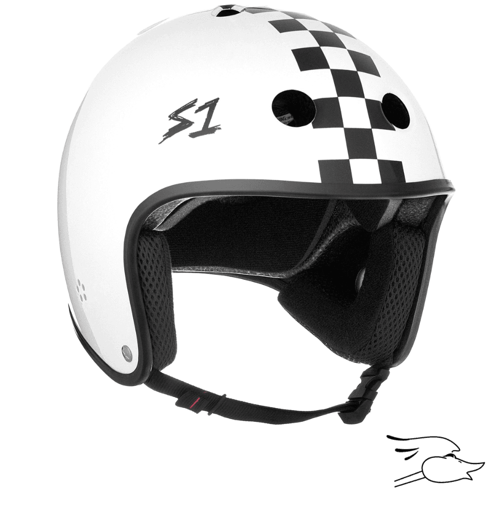 CASCO S-ONE RETRO LIFER WHITE GLOSS W/ BLACK CHECKERS