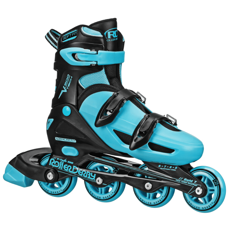 PATINES ROLLER DERBY V-TECH 500 MENS 6-9 BLACK-BLUE