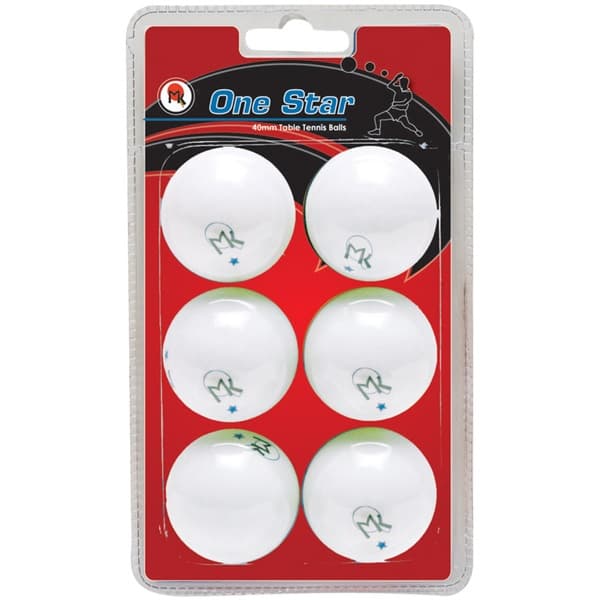 BOLAS MK PING PONG 1-STAR 40MM WHITE X 6