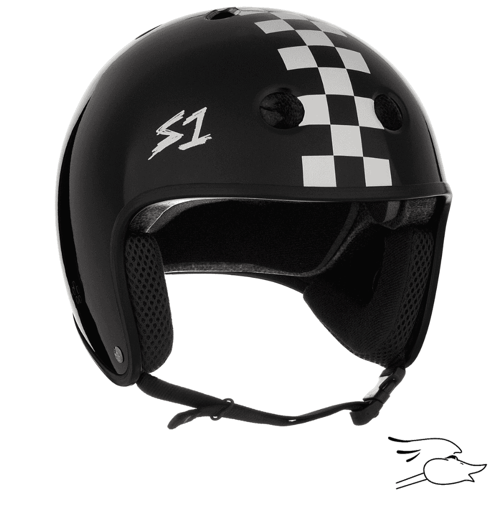 CASCO S-ONE RETRO LIFER BLACK MATTE W/ WHITE CHECKERS