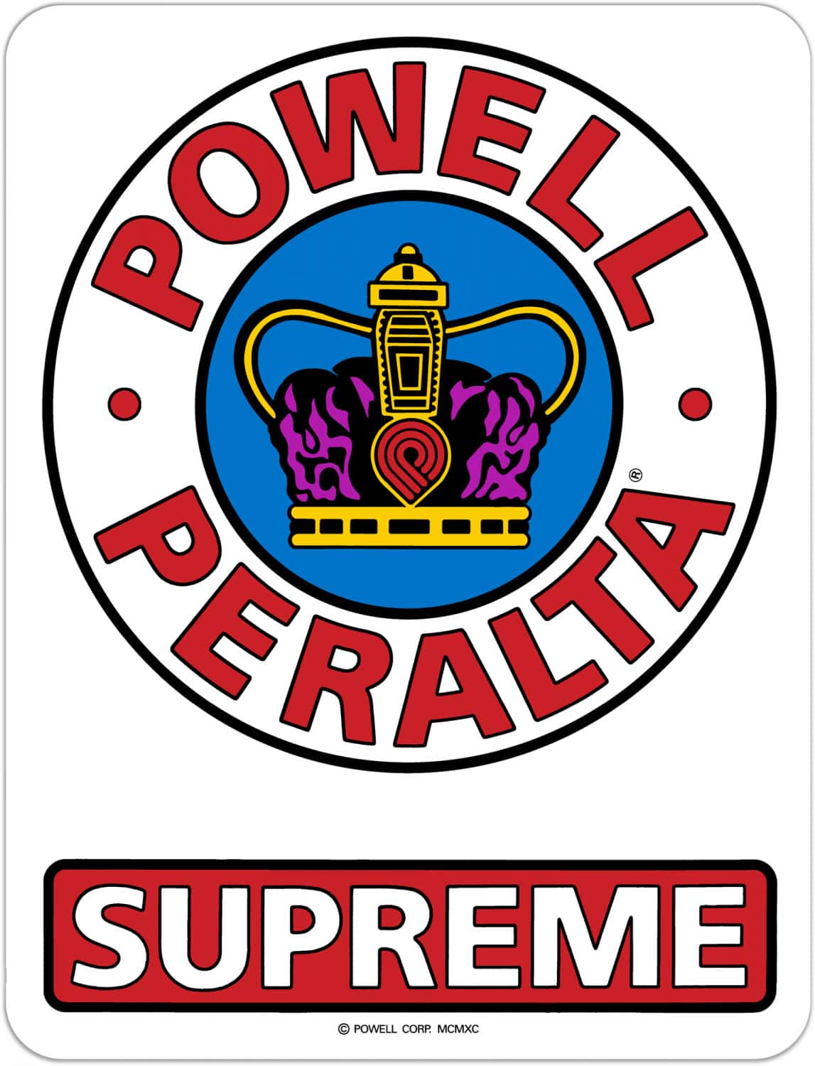 CALCOMANIA POWELL PERALTA SUPREME OG RED-WHITE-BLUE 3.5"