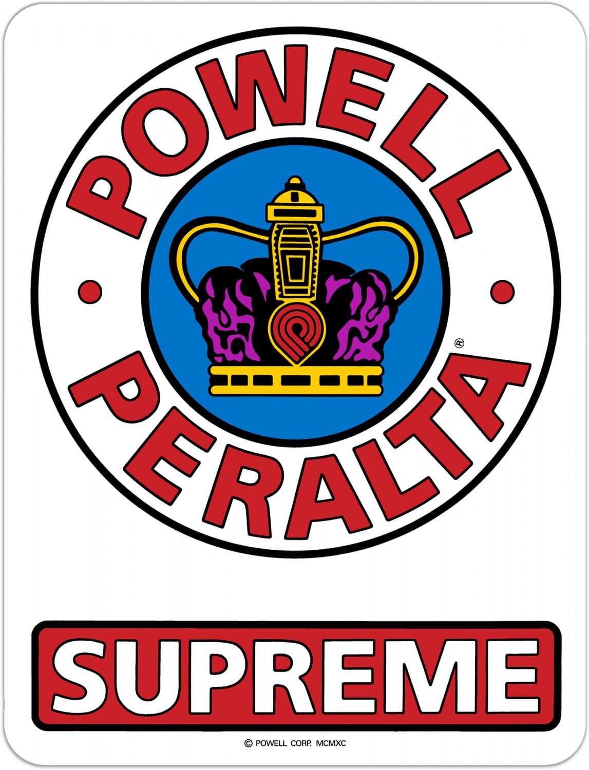 CALCOMANIA POWELL PERALTA SUPREME OG RED-WHITE-BLUE 3.5"