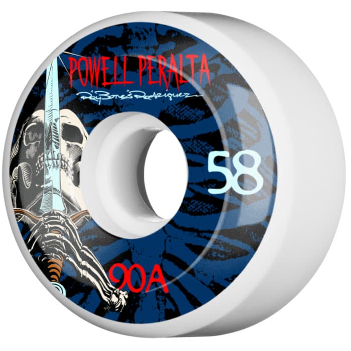 RUEDAS POWELL PERALTA RAY ROD SKULL & SWORD 4 58X90A 4PK WHITE
